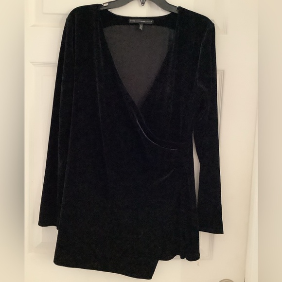 White House Black Market Velvet Faux Wrap long Sleeves top. - Picture 5 of 10